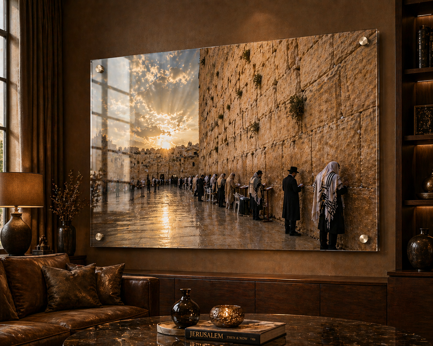 שחר זהוב בכותל המערבי - תמונת זכוכית לבית מבית יהלום לבית